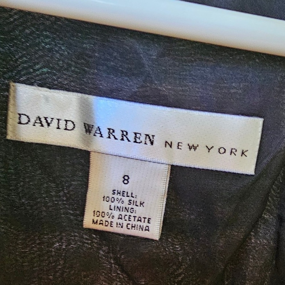 David Warren New York Silk Black Sleeveless Sheath Cocktail Dress 8‎ Button Side - Picture 4 of 5